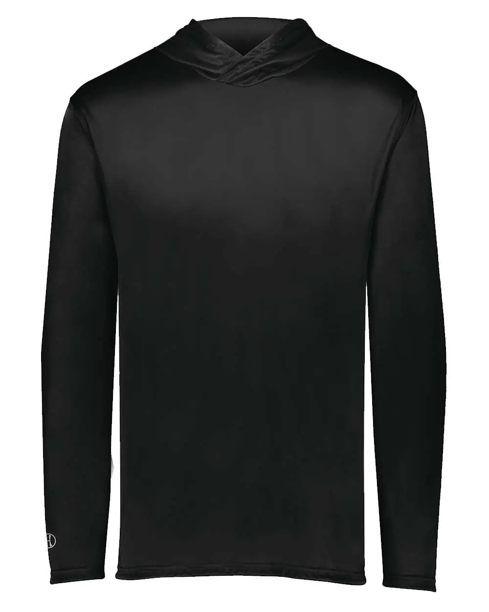 Holloway Youth Momentum Hooded Long Sleeve T-Shirt in Black