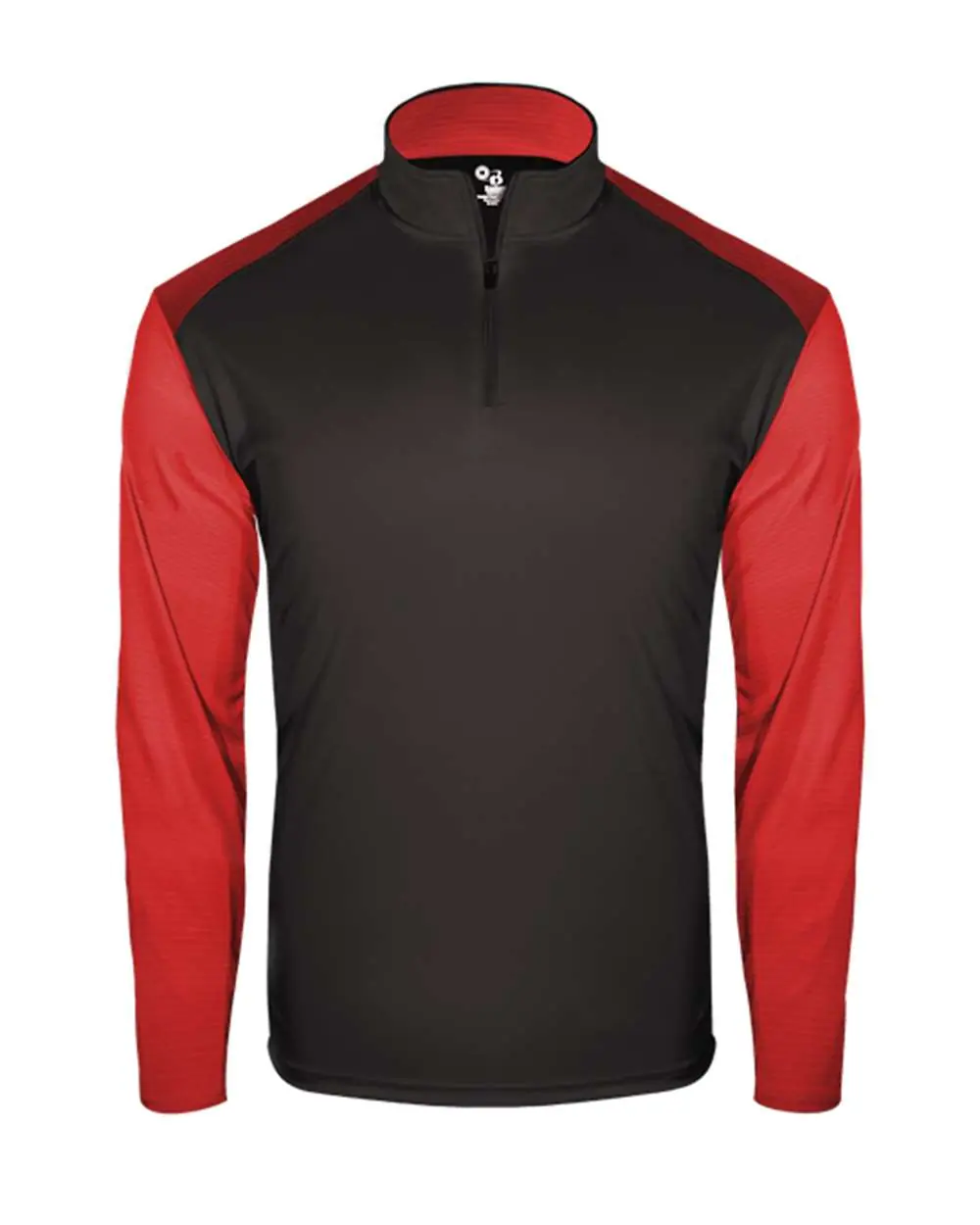 Badger Youth Breakout Quarter-Zip Pullover in Black/ Red