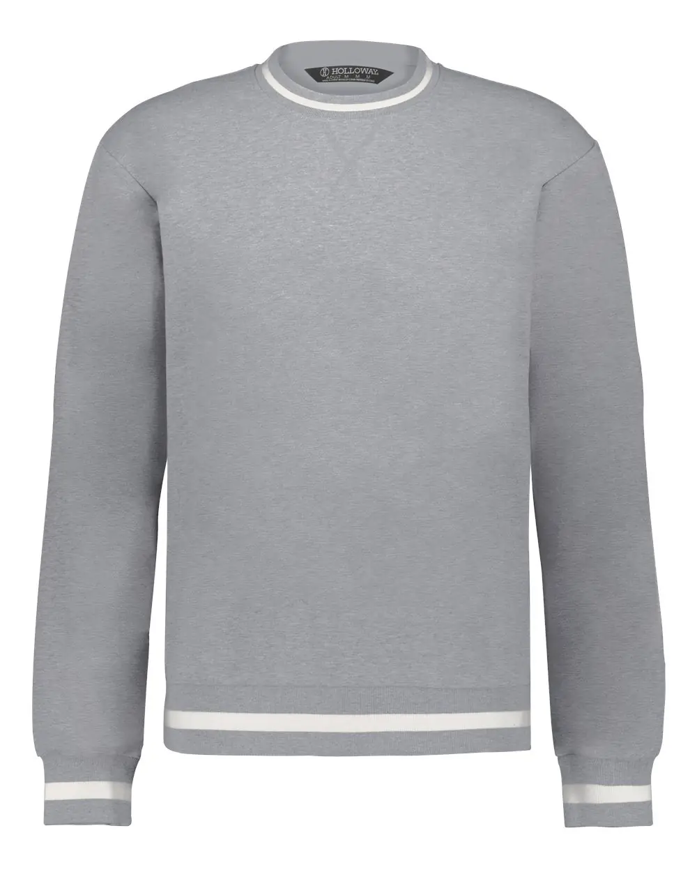Holloway Unisex Heritage Prep Crewneck Sweatshirt in Athletic Heather/ Vanilla