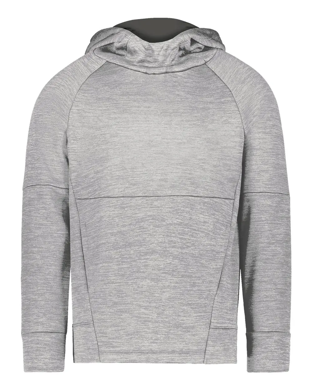 Holloway Youth All-Pro Performance Fleece Hooded Sweatshirt in Athletic Grey Heather/ Iron