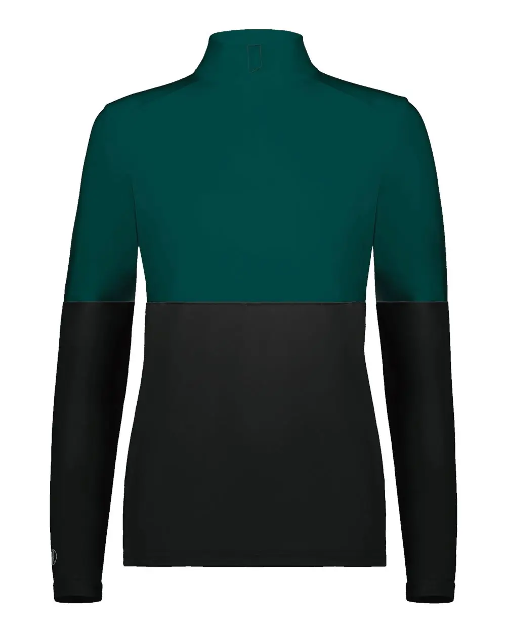 Holloway Women's Momentum Team Quarter-Zip Pullover in Black/ Dark Green