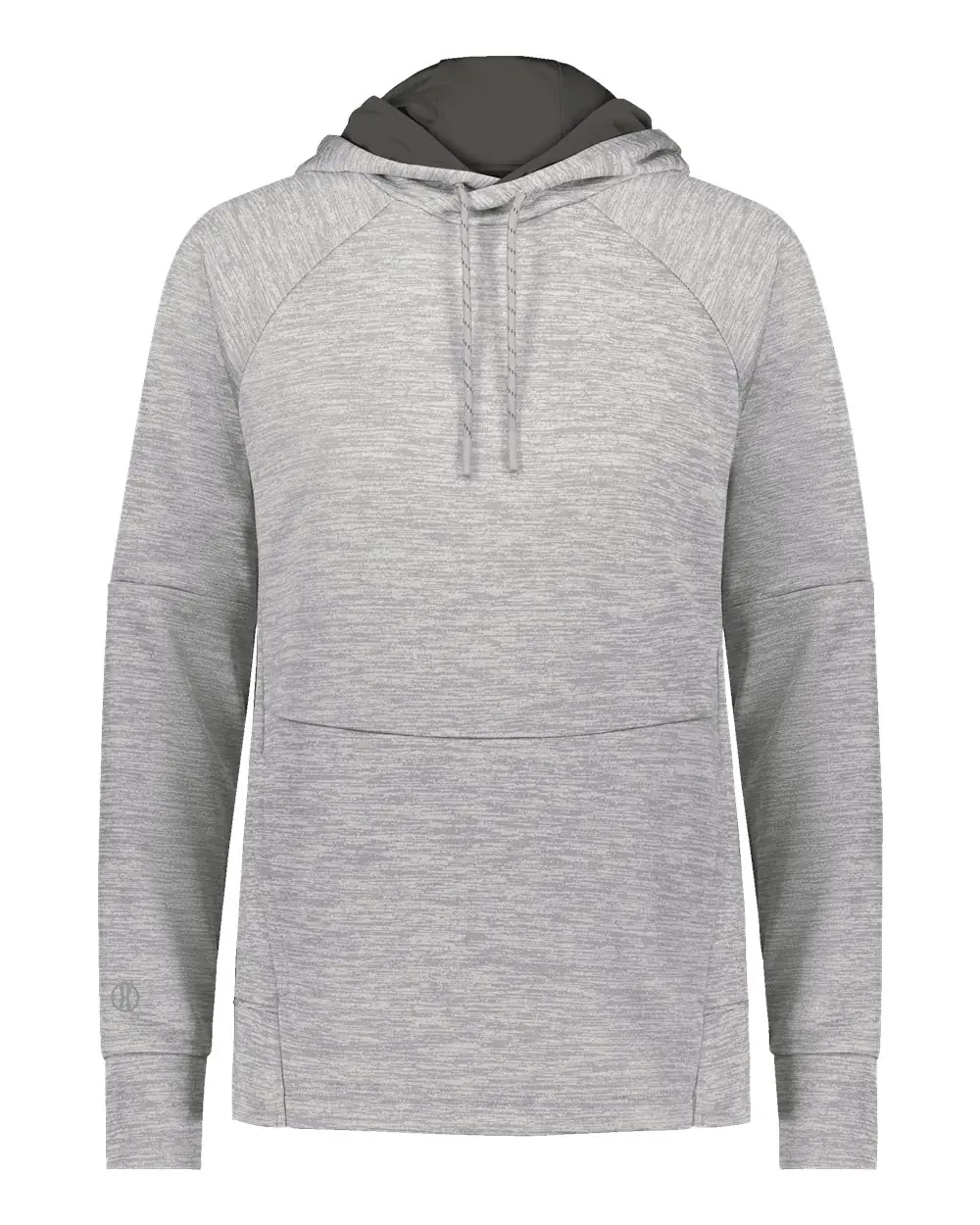 Holloway Women's All-Pro Performance Fleece Hooded Sweatshirt in Athletic Grey Heather/ Iron