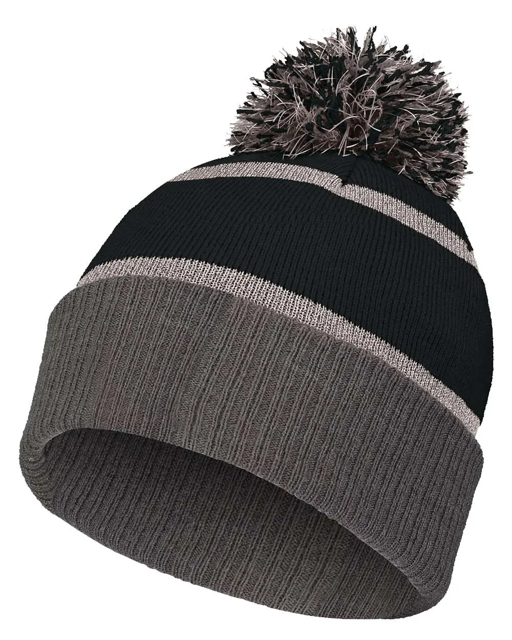Holloway 8 1/2" Reflective Knit Beanie in Black/ Carbon