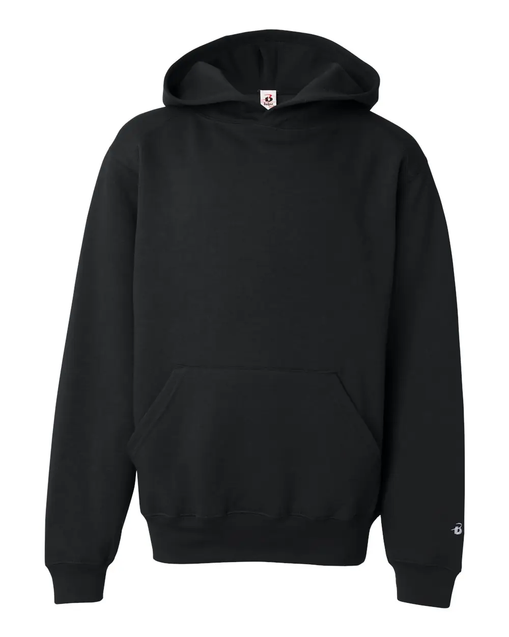 Badger Youth Hooded Sweatshirt in Black