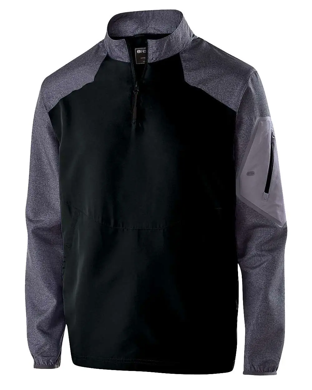Holloway Men's Raider Quarter-Zip Jacket in Carbon Print/ Black