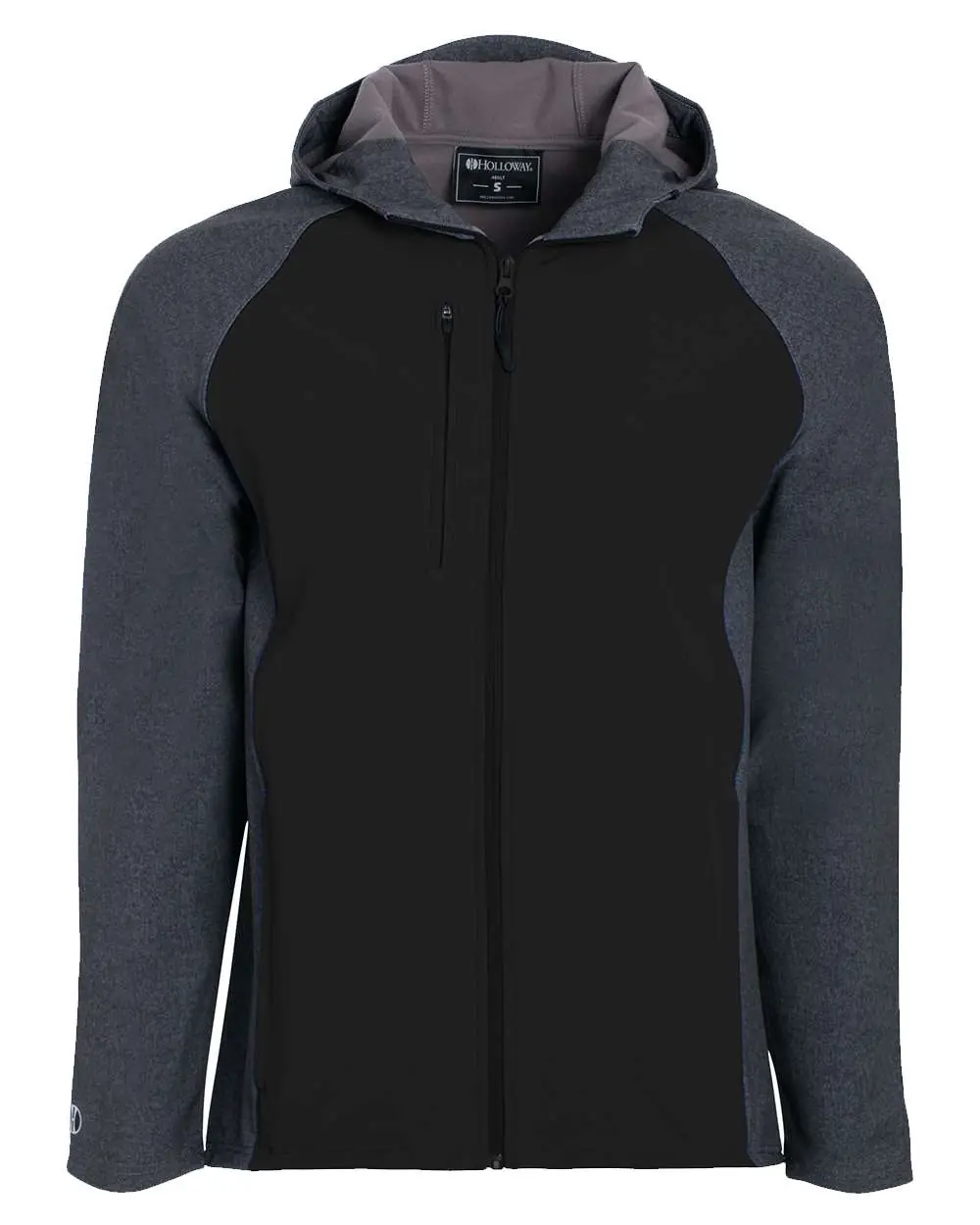 Holloway Men's Raider Hooded Soft Shell Jacket in Carbon Print/ Black