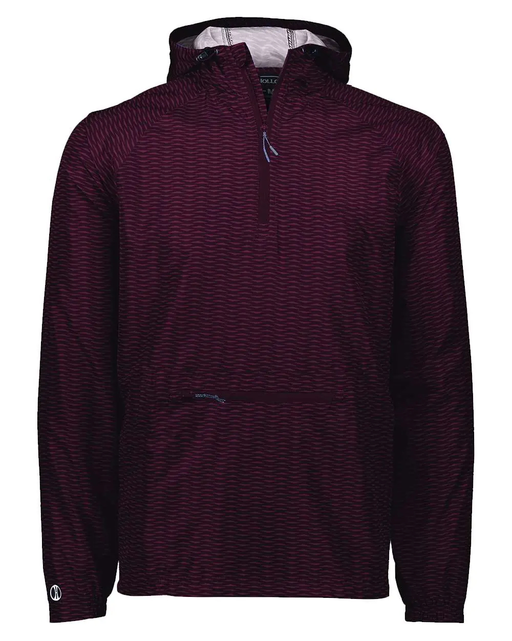 Holloway Men's Range Hooded Packable Quarter-Zip Jacket in Maroon