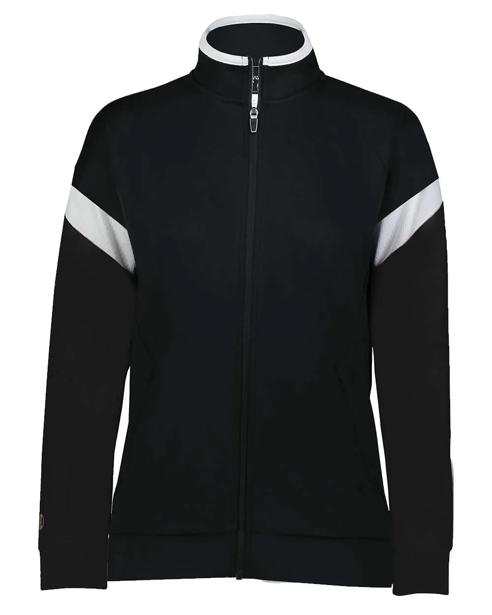 Holloway Women's Limitless Full-Zip Jacket in Black/ White/ Black