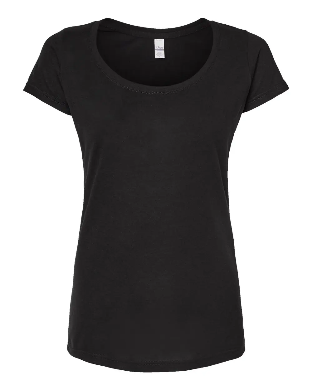 Tultex Women's Poly-Rich Scoop Neck T-Shirt in Black
