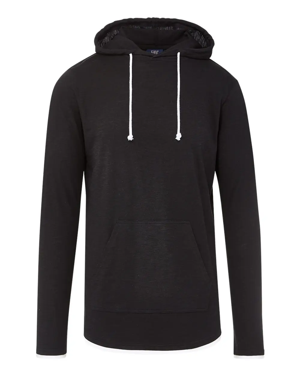 MV Sport Unisex Miles Slub Hooded Long Sleeve T-Shirt in Black