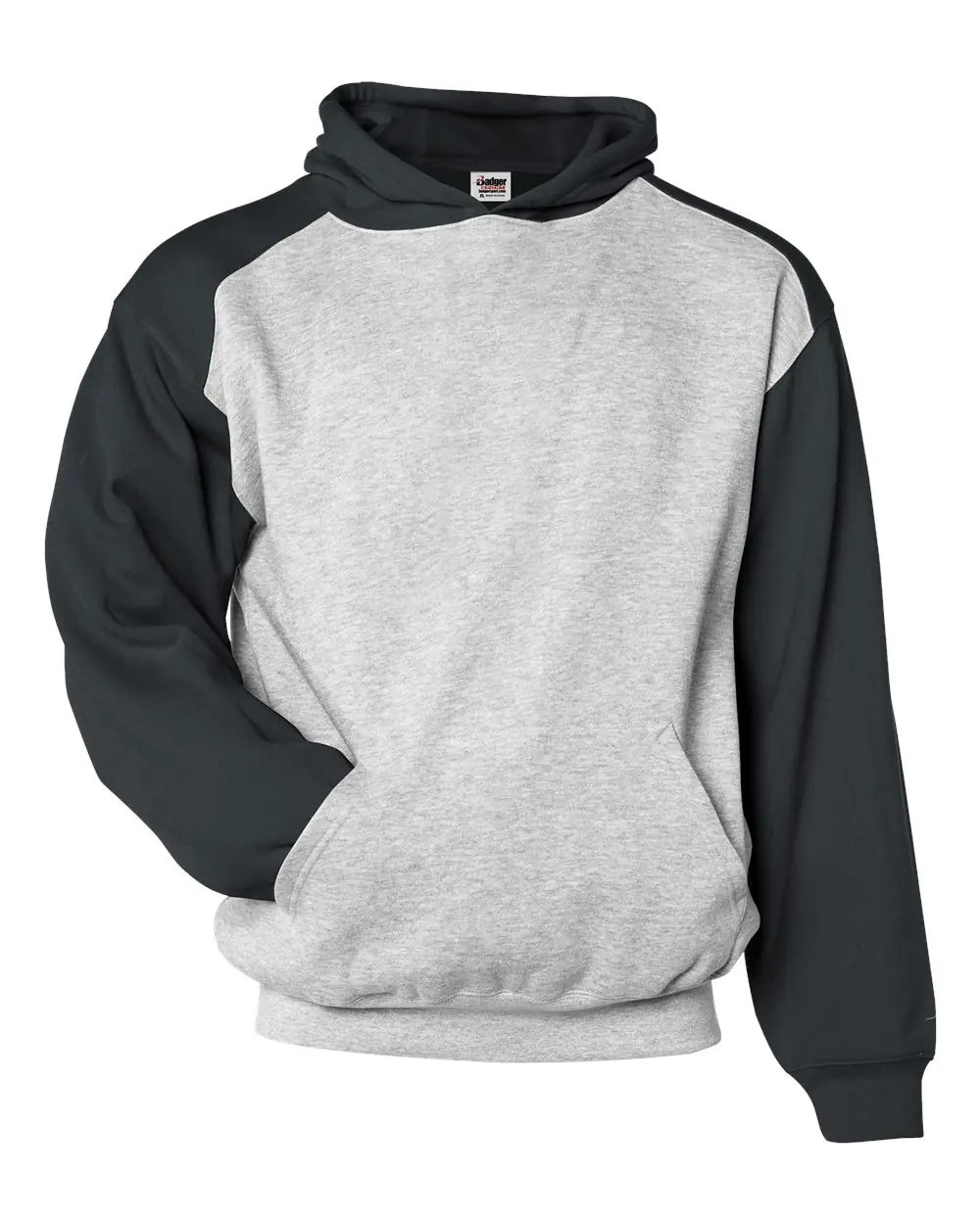 Badger Youth Sport Athletic Fleece Hooded Sweatshirt in Oxford/ Black