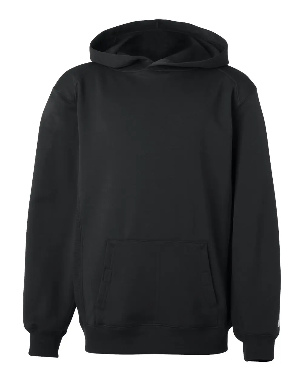 Badger Youth Performance Fleece Hooded Sweatshirt in Black