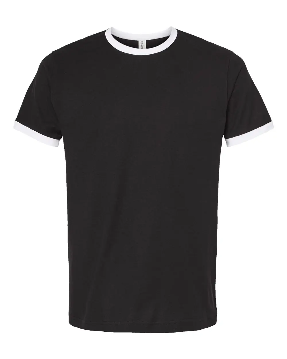 Tultex Unisex Fine Jersey Ringer T-Shirt in Black/ White