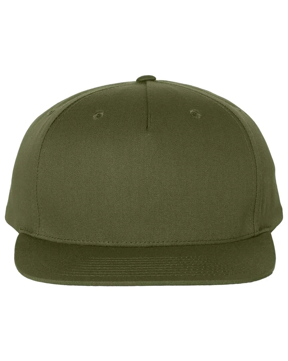Richardson Pinch Front Structured Snapback Trucker Cap in Army Olive