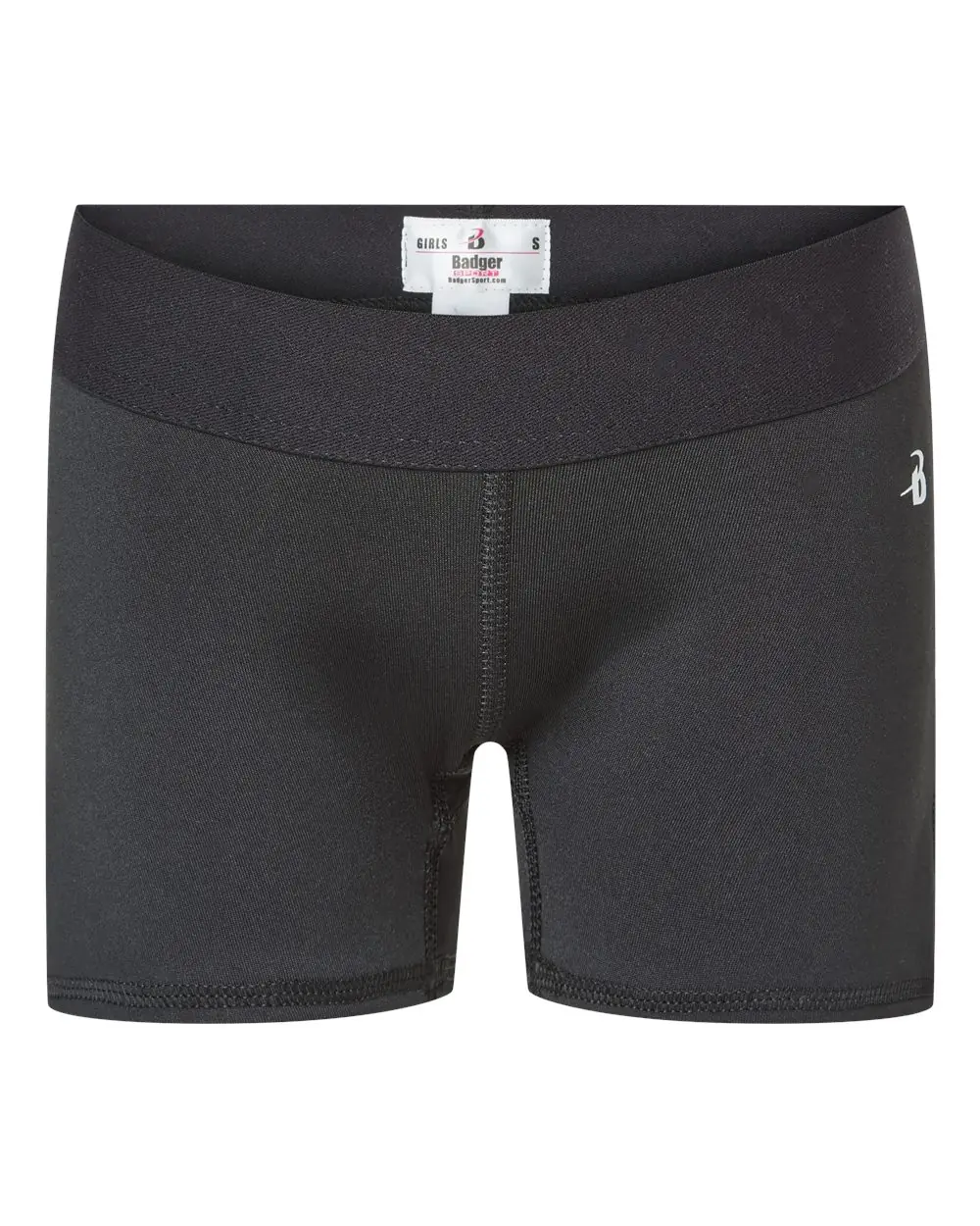 Badger Girls' Pro-Compression Shorts in Black