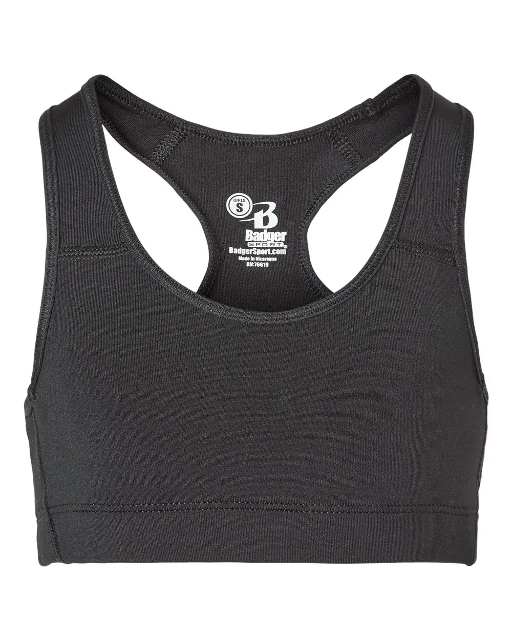 Badger Girls' B-Sport Bra Top in Black