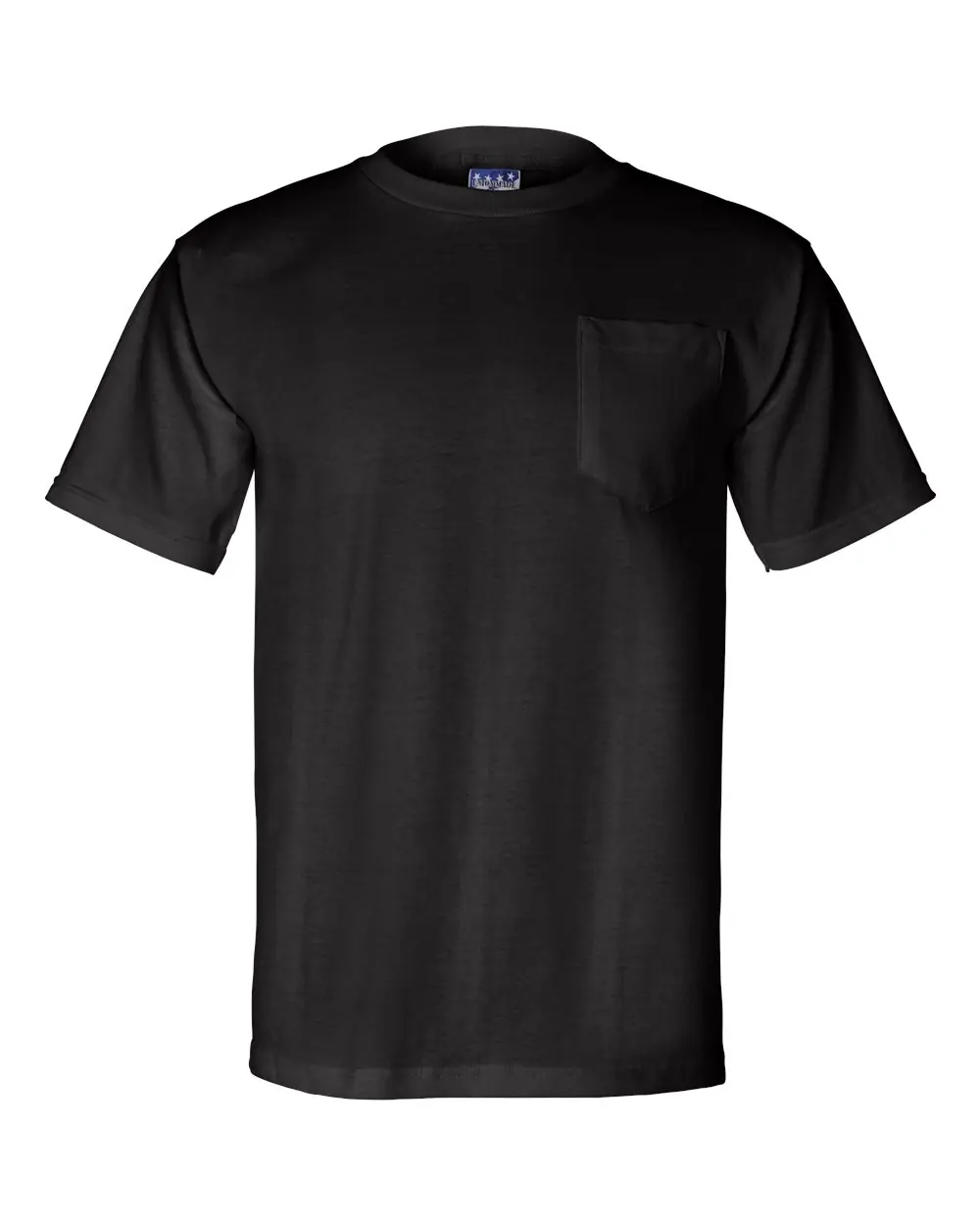 Bayside Unisex Union-Made Pocket T-Shirt in Black