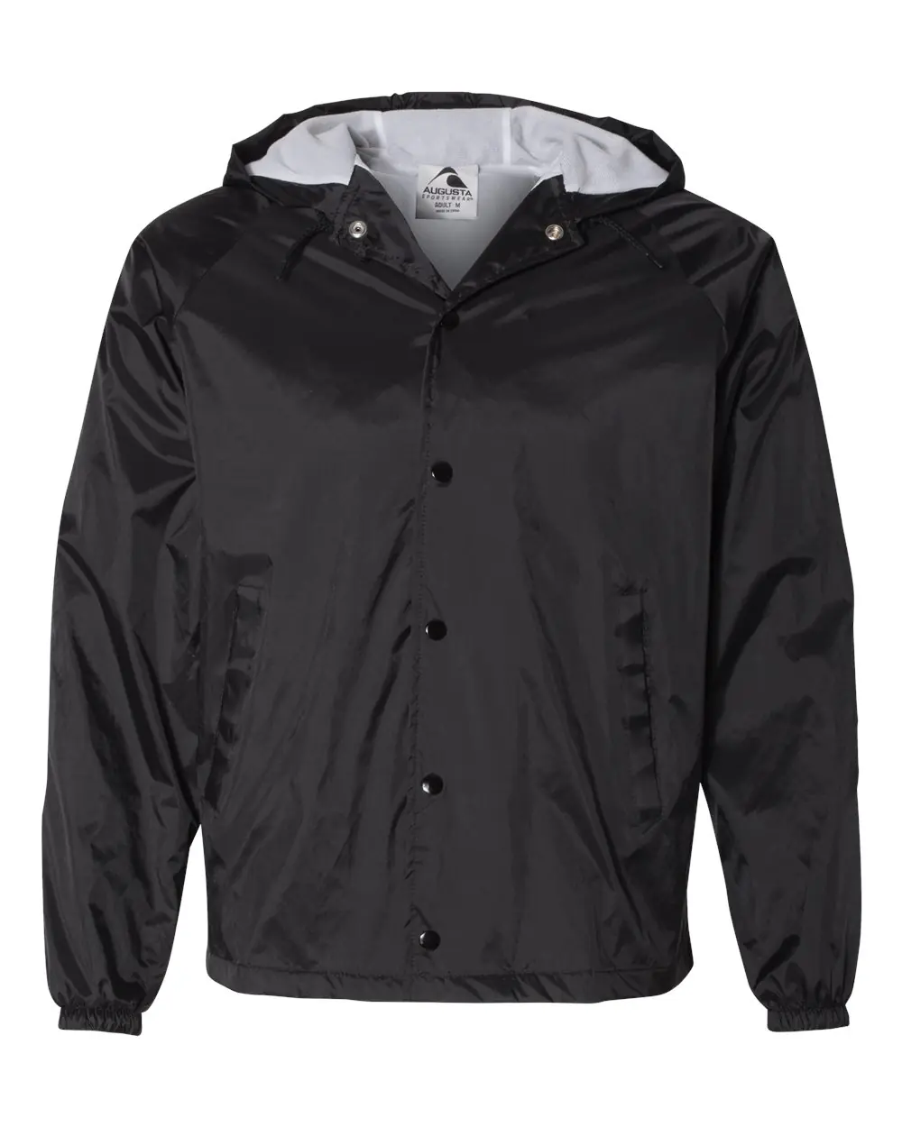 Augusta Sportswear Unisex Hooded Coach's Jacket in Black