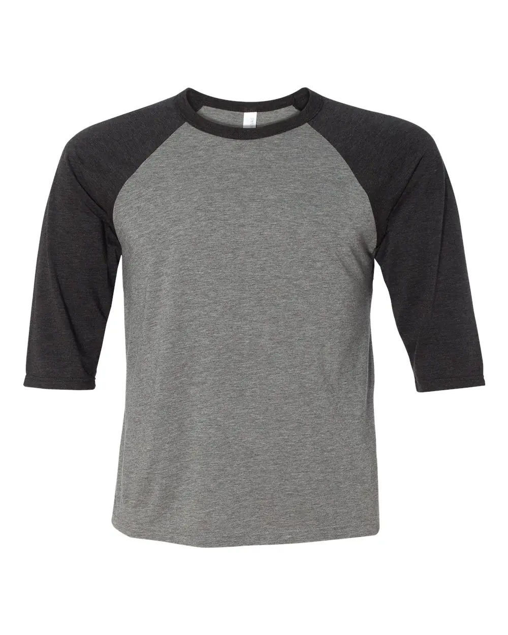 Bella + Canvas Toddler Three-Quarter Sleeve Baseball Tee in Grey/ Charcoal Black Triblend