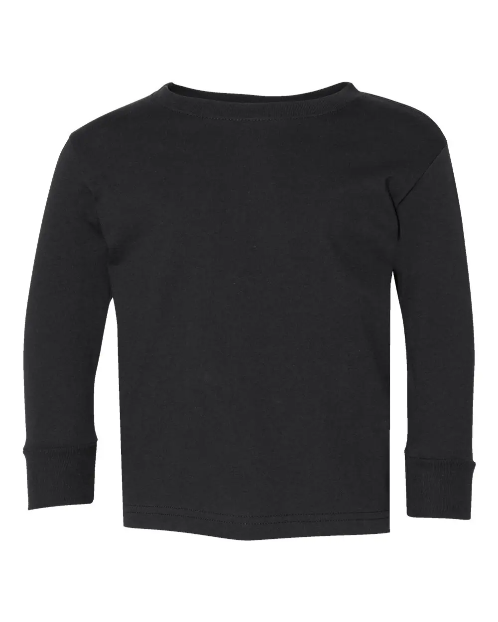 Rabbit Skins Toddler Fine Jersey Long Sleeve Tee in Black