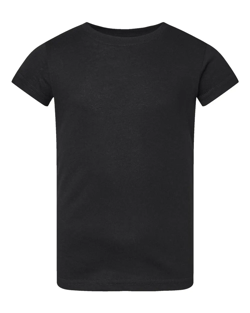 Rabbit Skins Toddler Girls Fine Jersey Tee in Black