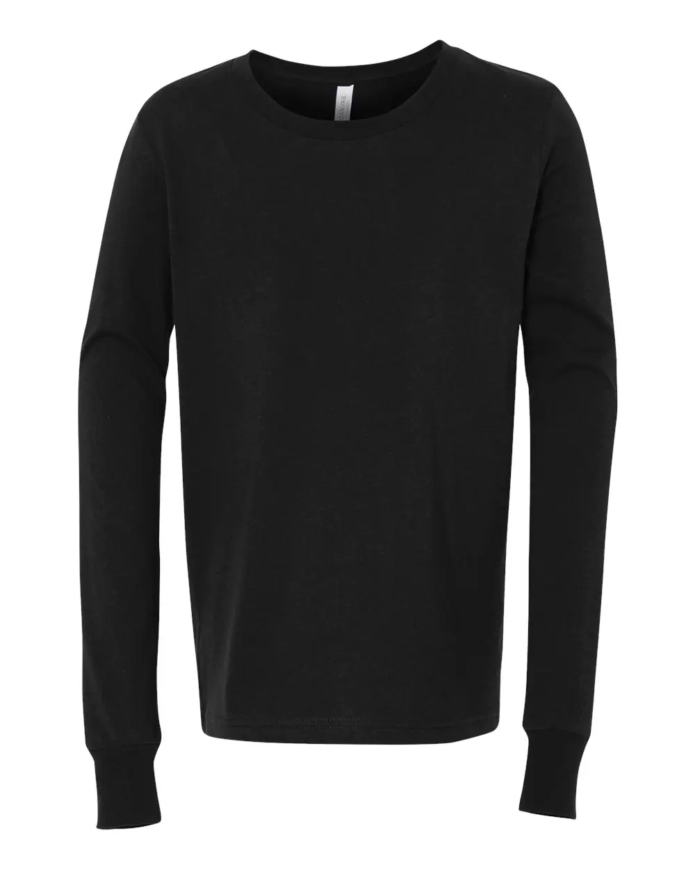 Bella + Canvas Youth Jersey Long Sleeve Tee in Black