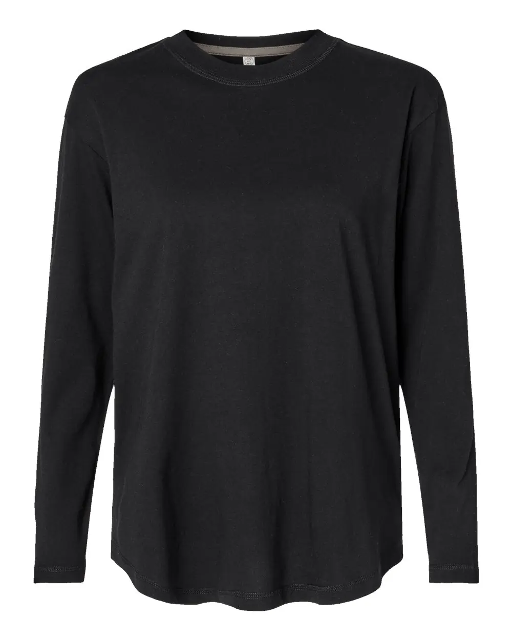 LAT Women's Fine Jersey Long Sleeve Tee in Black