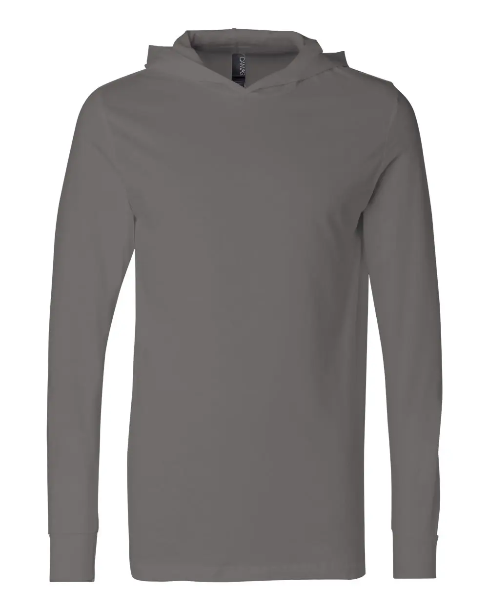 Bella + Canvas Unisex Jersey Hooded Long Sleeve Tee in Asphalt