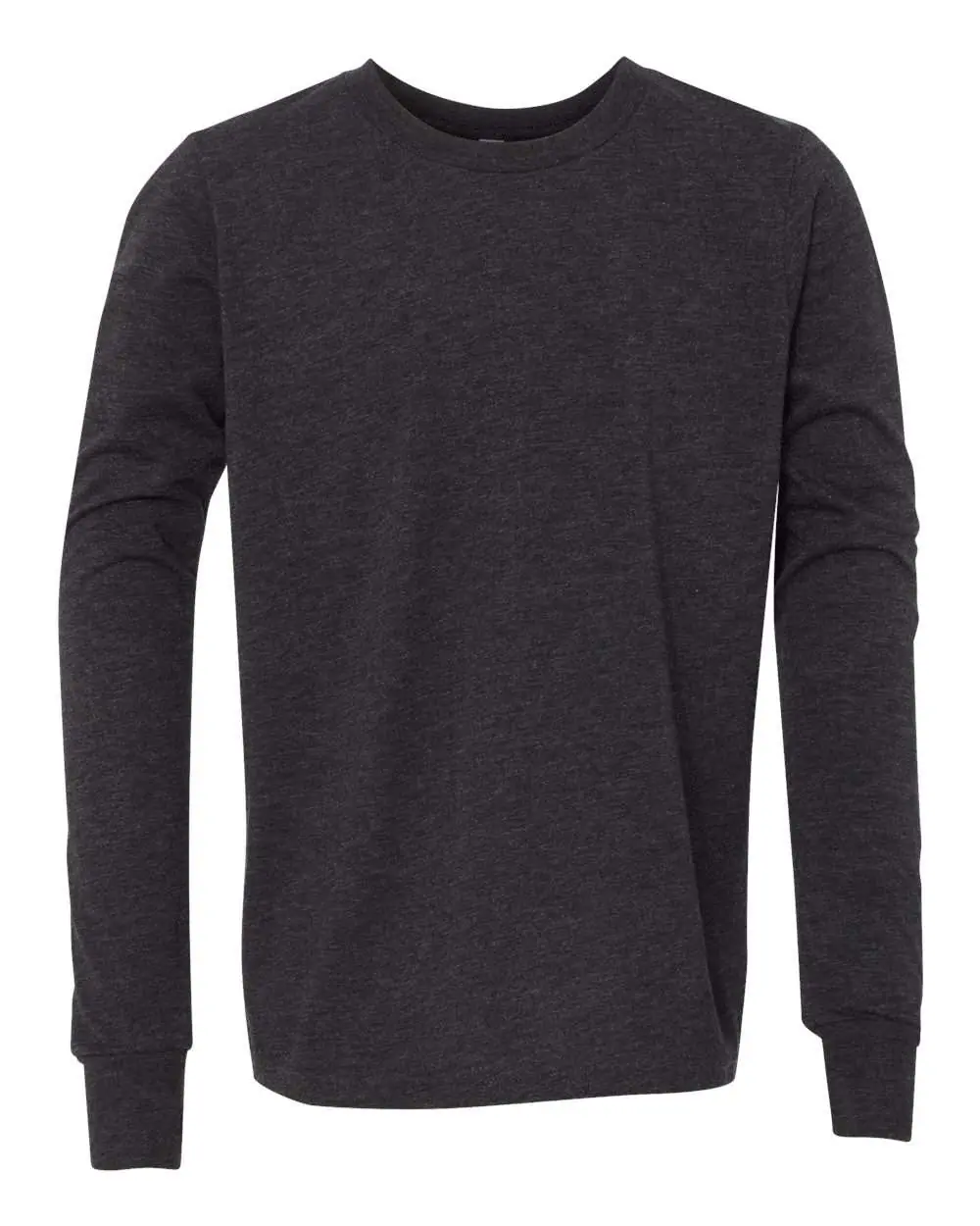 Bella + Canvas Youth Triblend Long Sleeve Tee in Charcoal Black Triblend