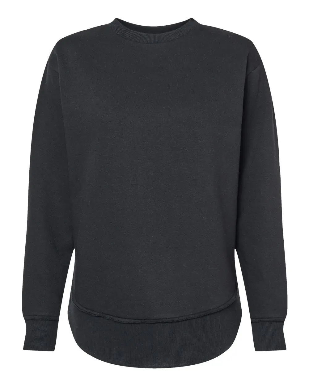 LAT Women's Weekend Fleece Crewneck Sweatshirt in Black