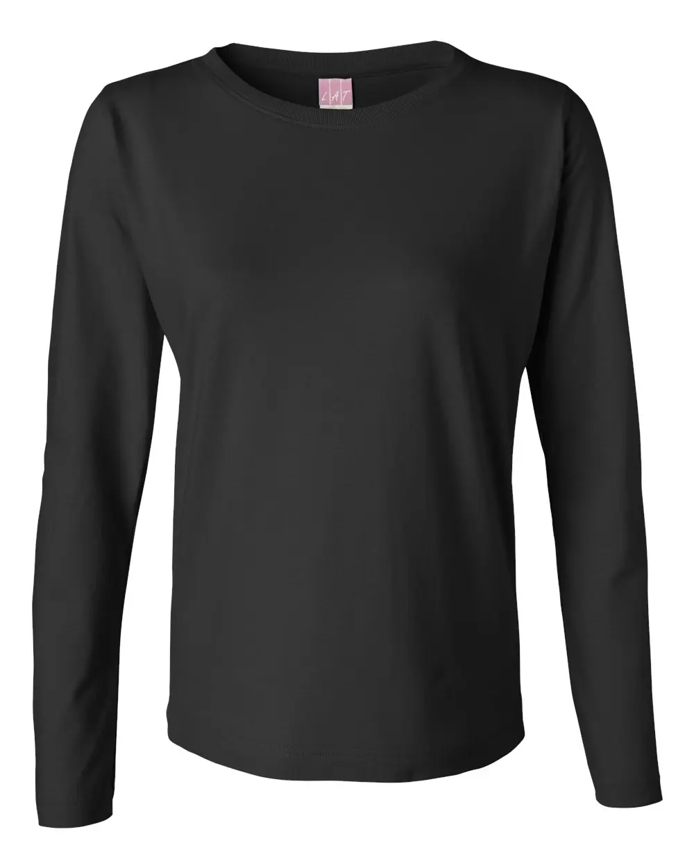 LAT Women's Long Sleeve Premium Jersey Tee in Black