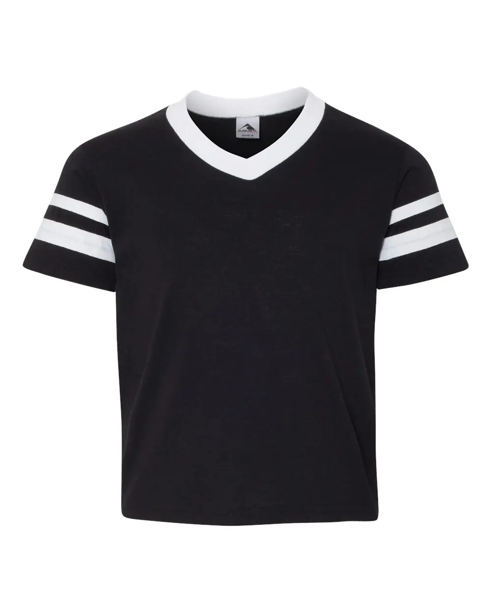 Augusta Sportswear Youth V-Neck Jersey with Striped Sleeves