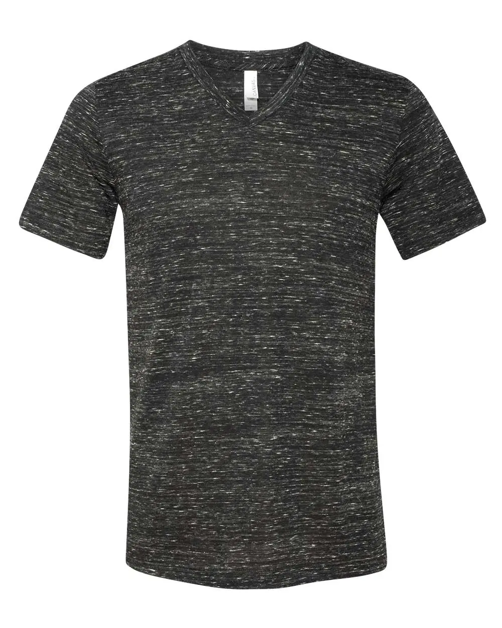 Bella + Canvas Unisex Textured Jersey V-Neck Tee in Black Marble