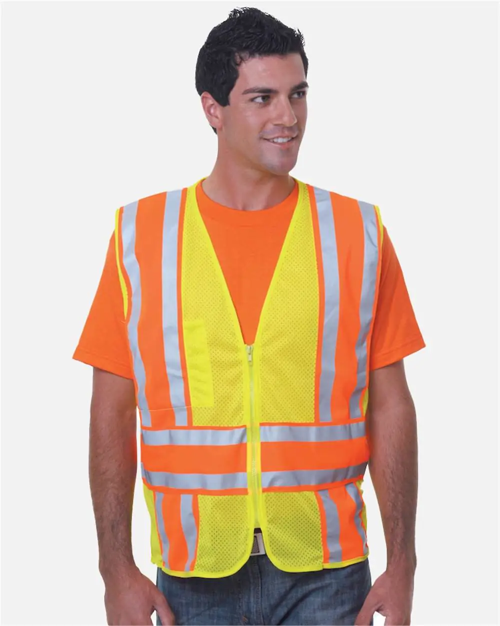 Bayside Unisex USA-Made ANSI Safety Mesh Vest