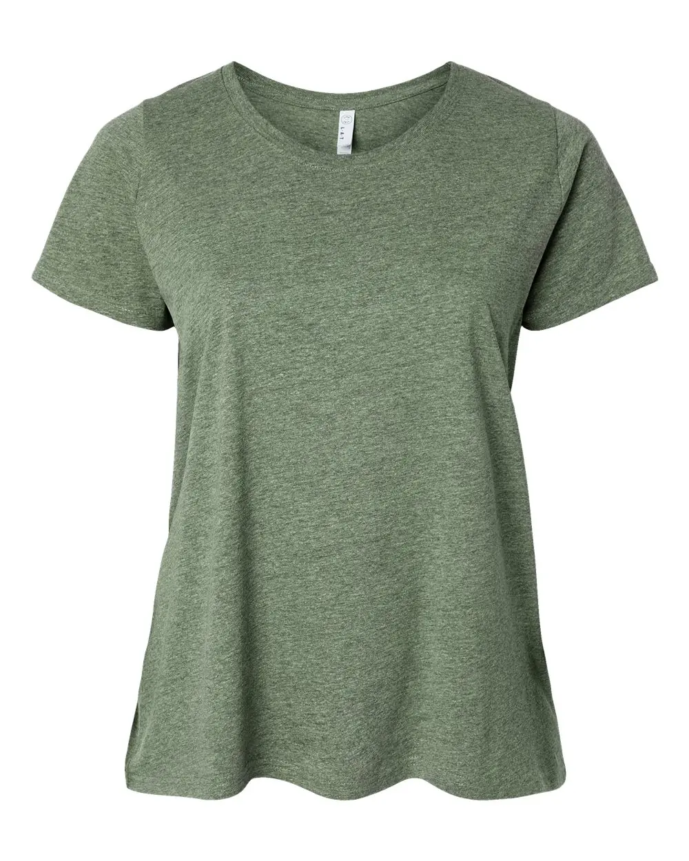 LAT Women's Curvy Collection Fine Jersey Tee in Bamboo Blackout