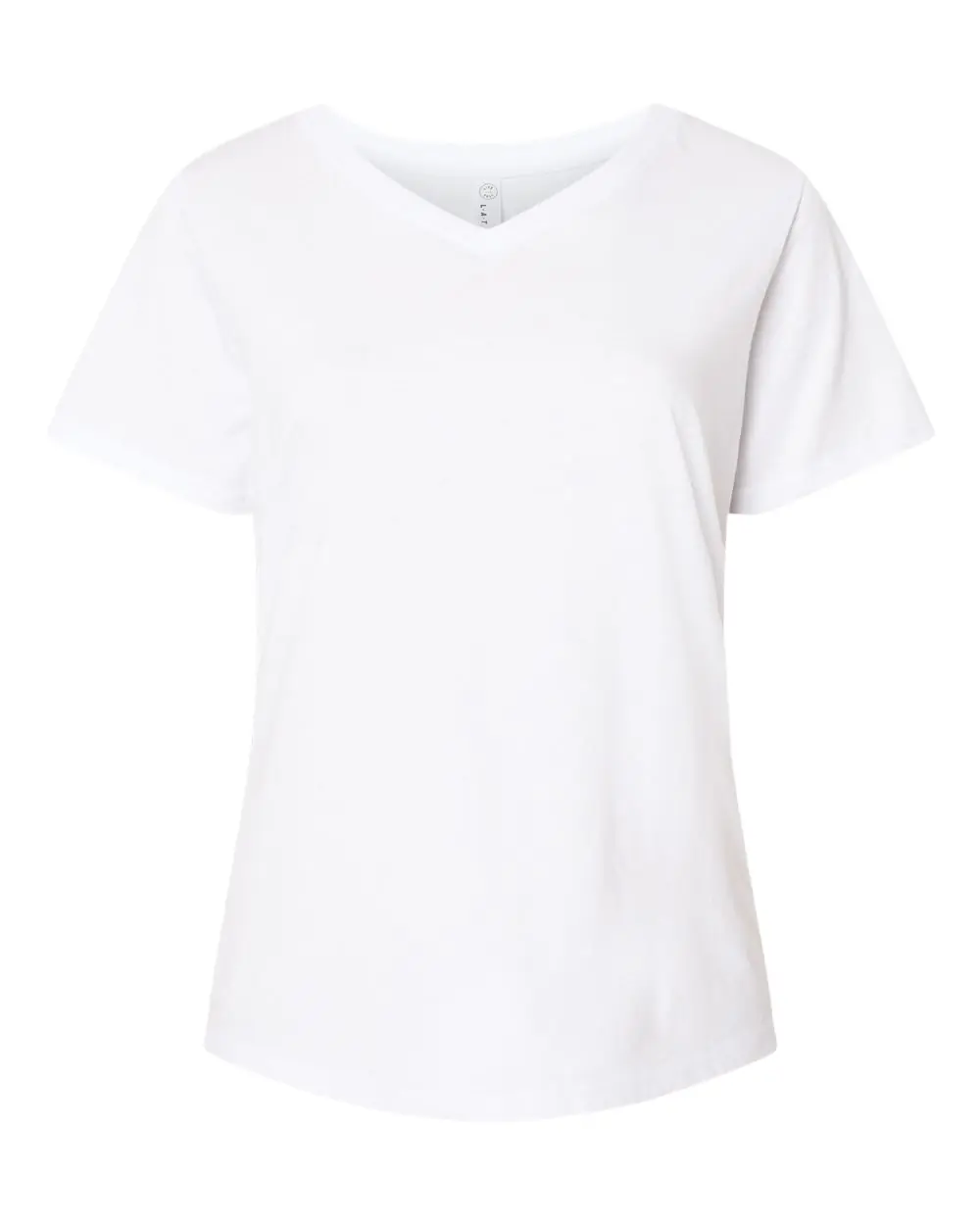 LAT Women's Curvy Collection Fine Jersey V-Neck Tee
