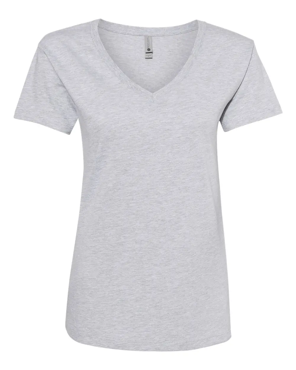 Next Level Apparel Women’s Cotton V-Neck T-Shirt in Heather Grey
