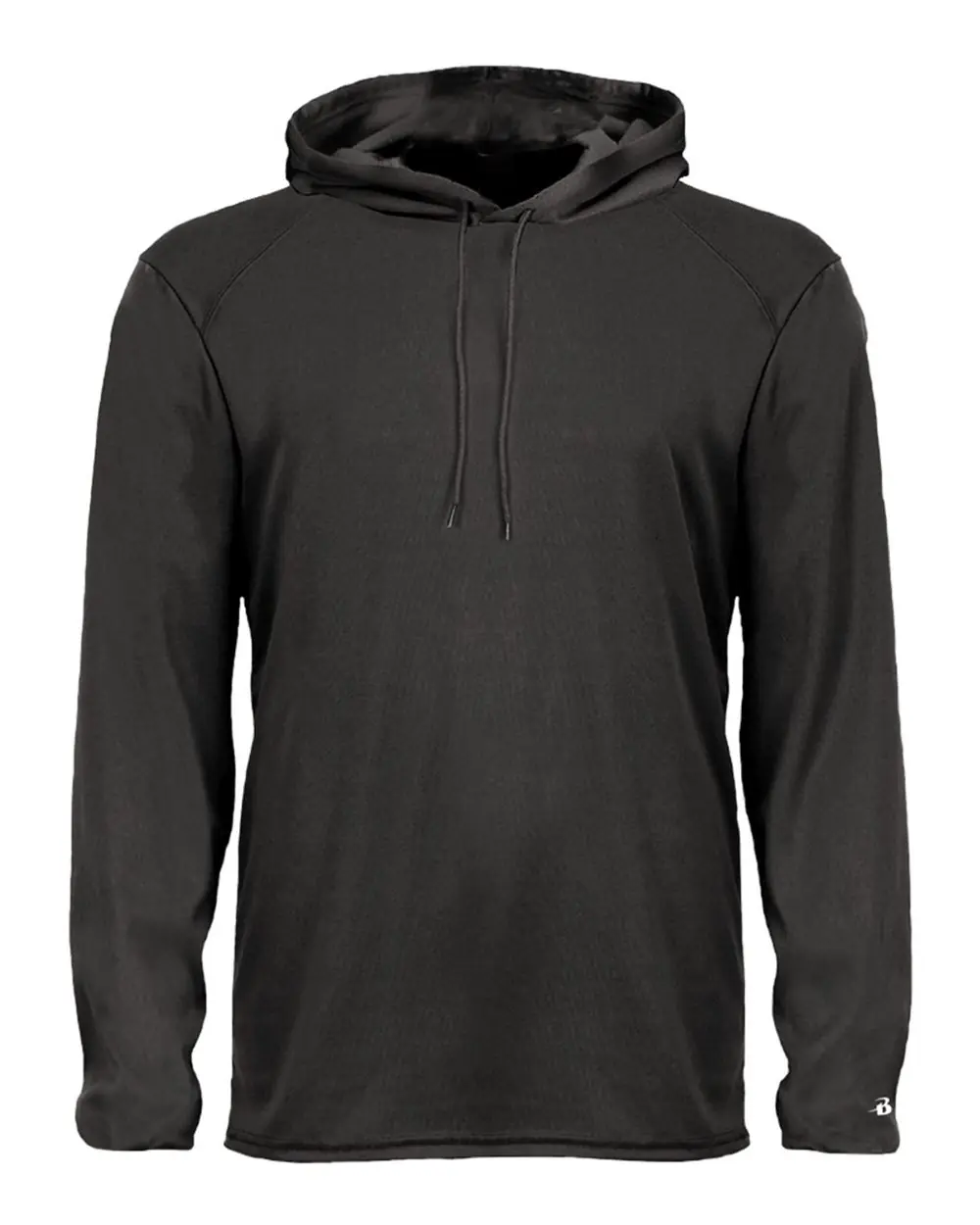 Badger Unisex B-Core Hooded Long Sleeve T-Shirt in Black