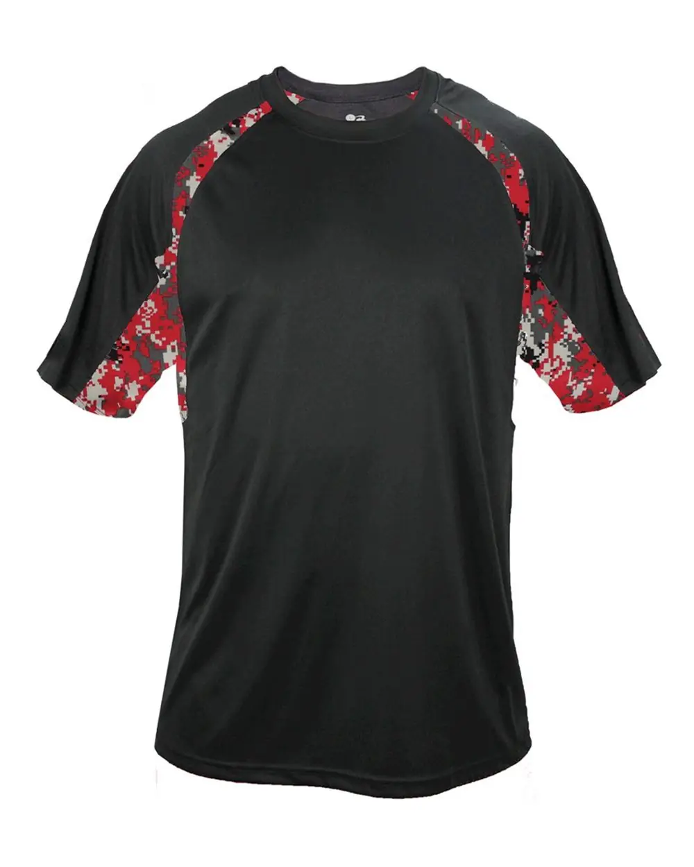 Badger Men's Hook Digital T-Shirt in Black/ Red