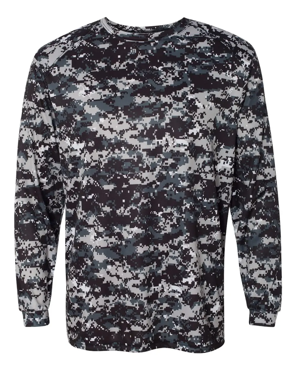 Badger Men's Digital Camo Long Sleeve T-Shirt in Black Digital