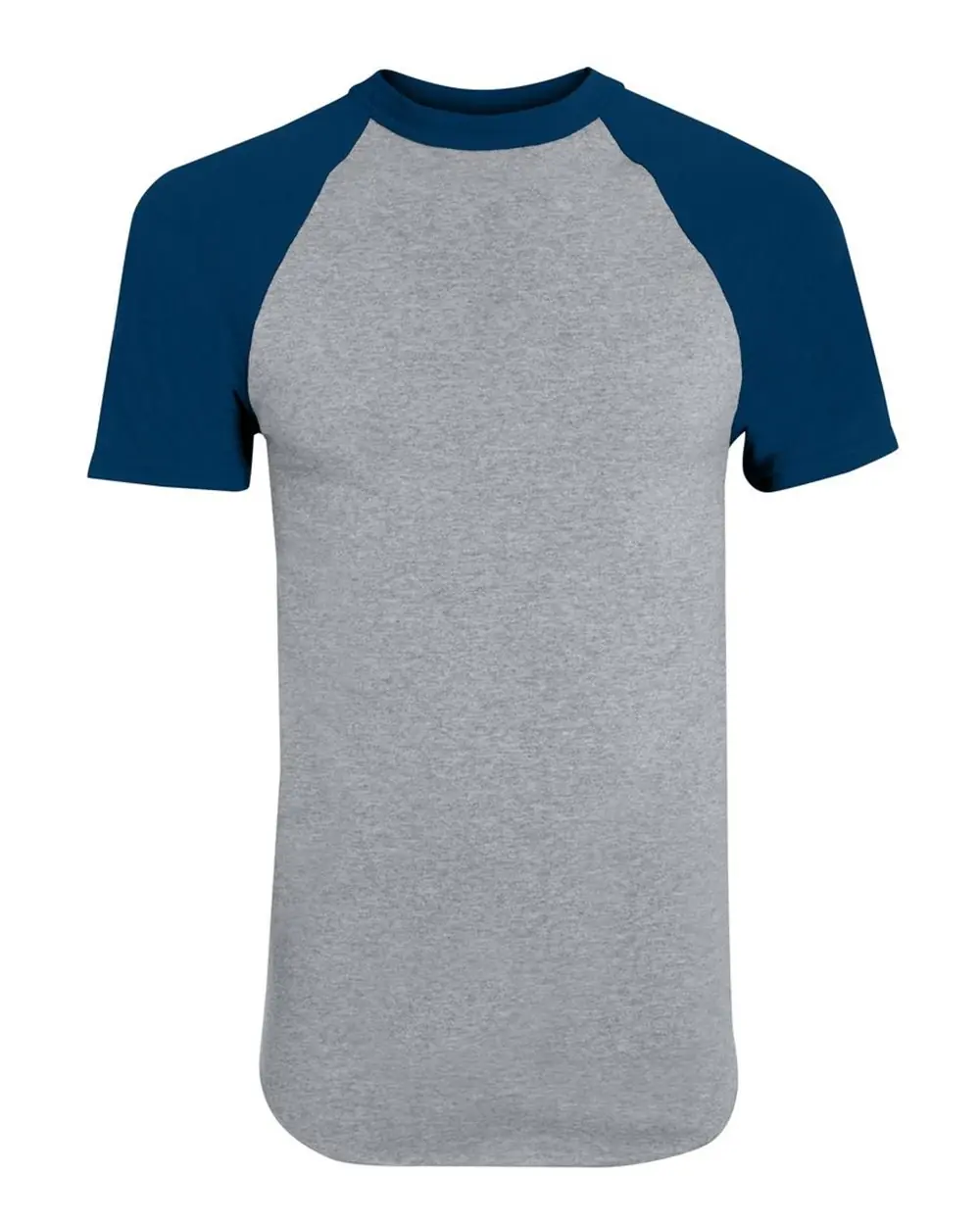 Augusta Sportswear Youth Raglan Baseball Jersey in Athletic Heather/ Navy