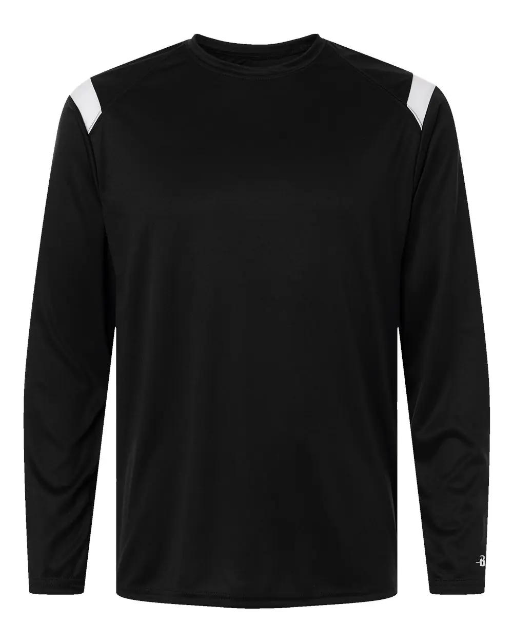 Badger Unisex On The Rise Long Sleeve T-Shirt in Black/ White