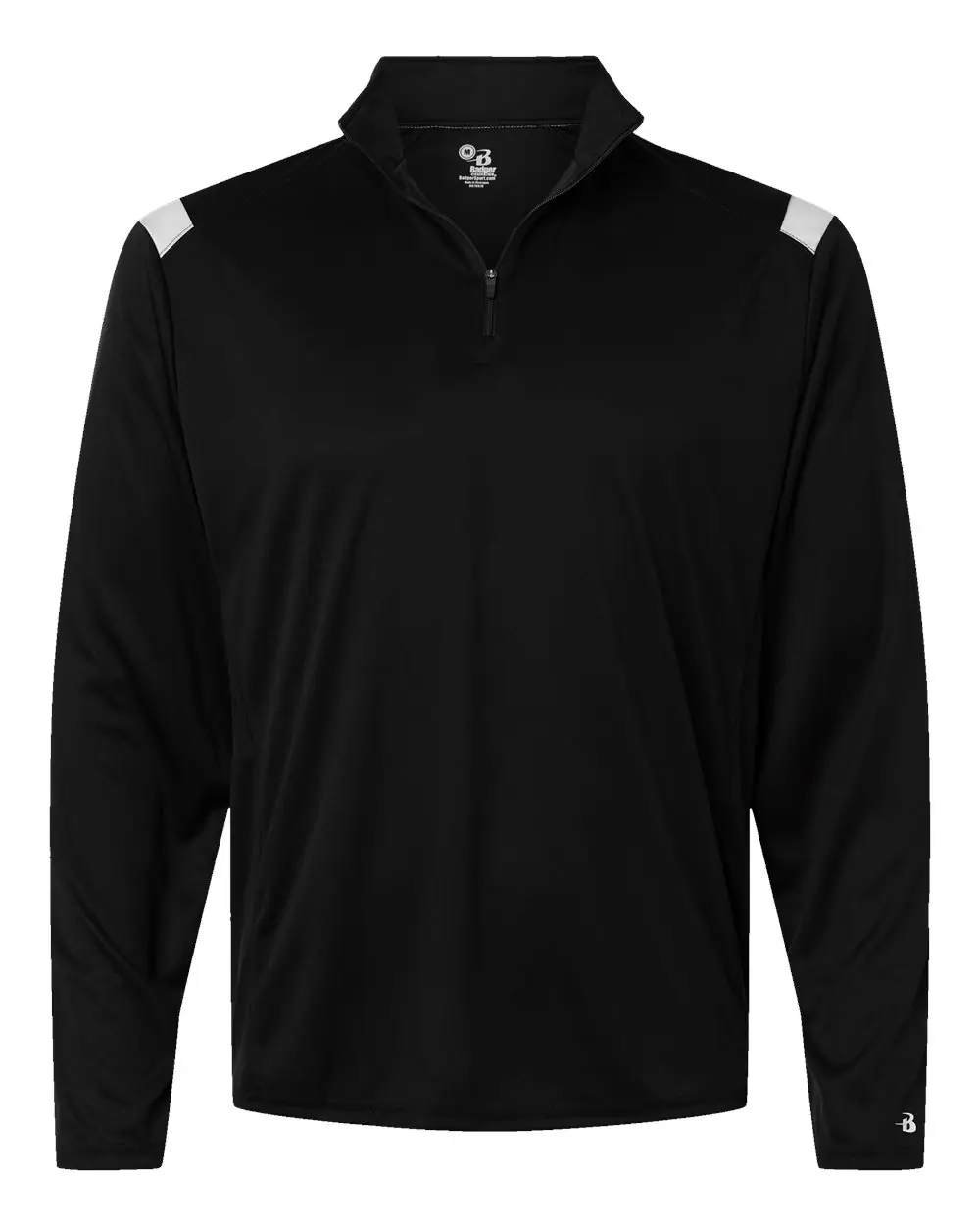 Badger Men's On The Rise Quarter-Zip Pullover in Black/ White