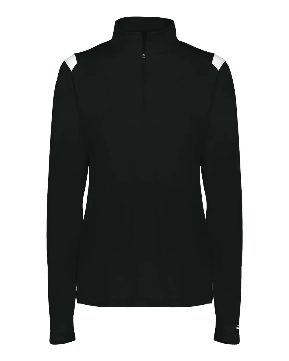 Badger Women's On The Rise Quarter-Zip Pullover in Black/ White