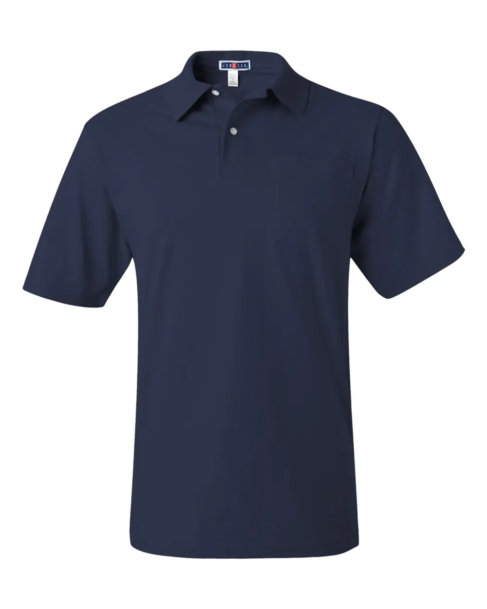 Jerzees Men's SpotShield® 50/50 Polo with Pocket in J. Navy