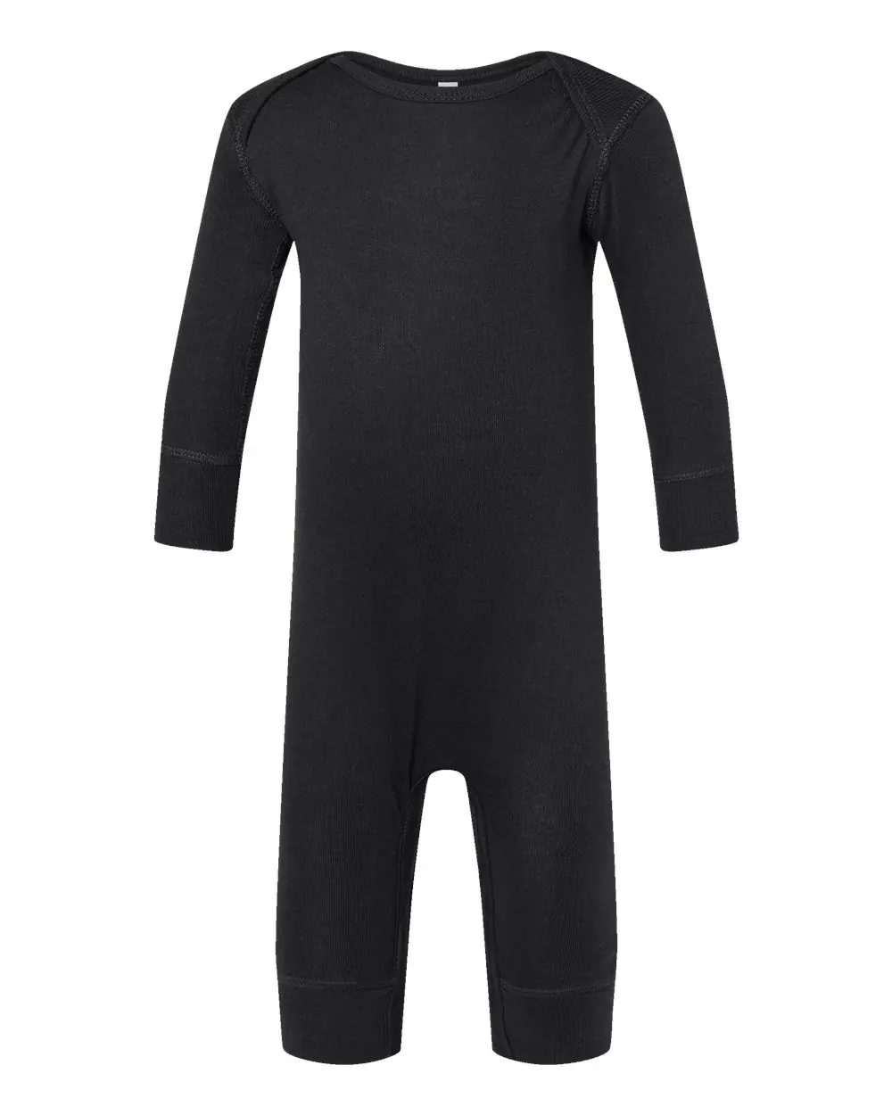 Rabbit Skins Infant Long Legged Baby Rib Bodysuit in Black