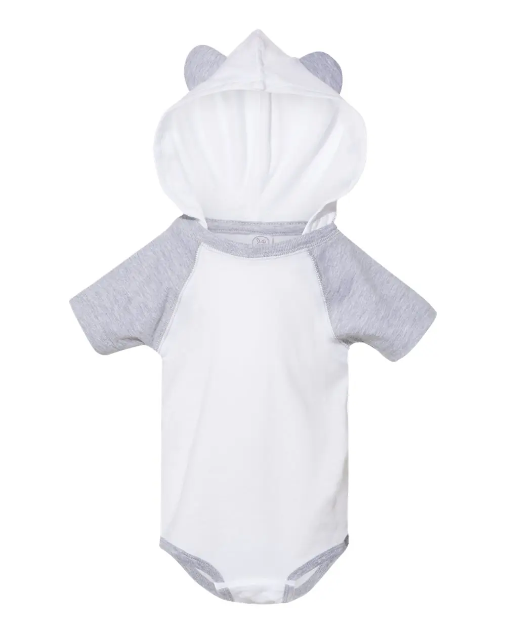 Rabbit Skins Infant Fine Jersey Raglan Bodysuit with Hood & Ears