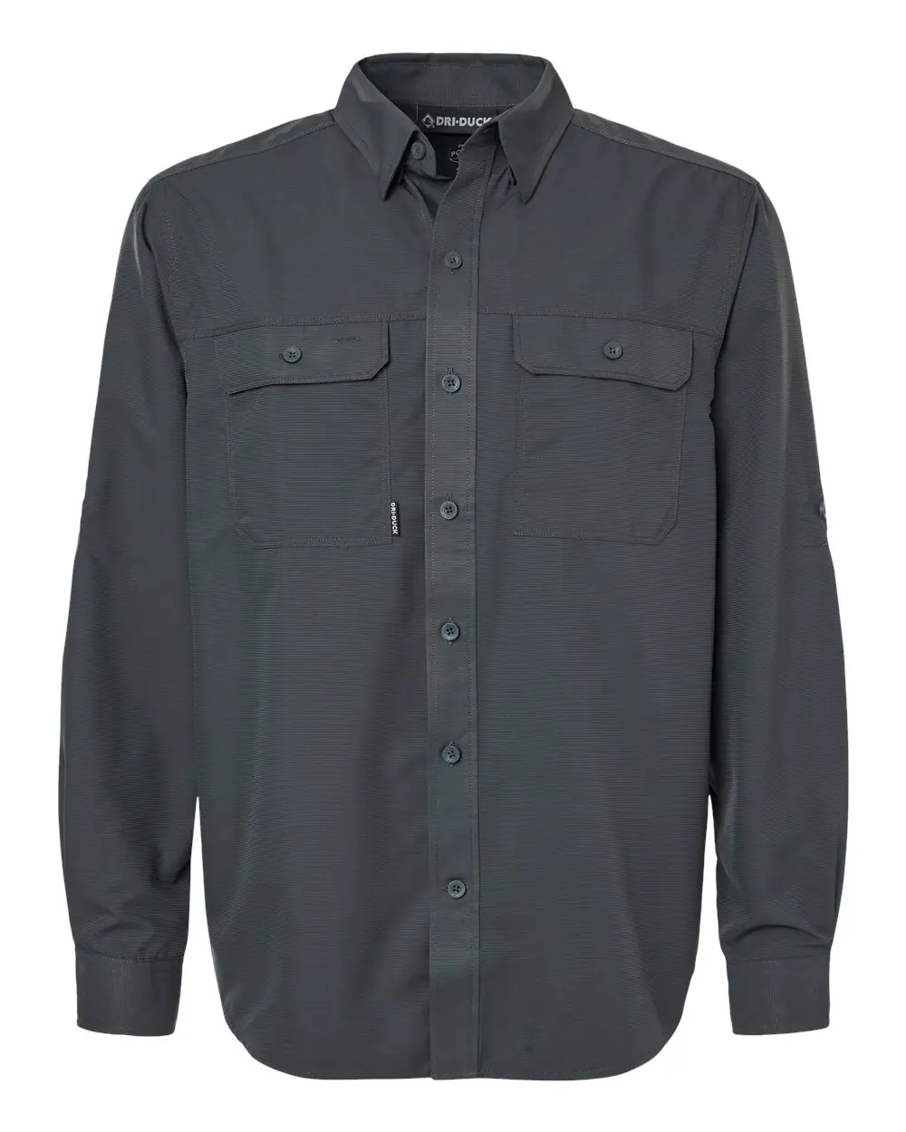 DRI DUCK Men's Crossroad Woven Shirt in Charcoal