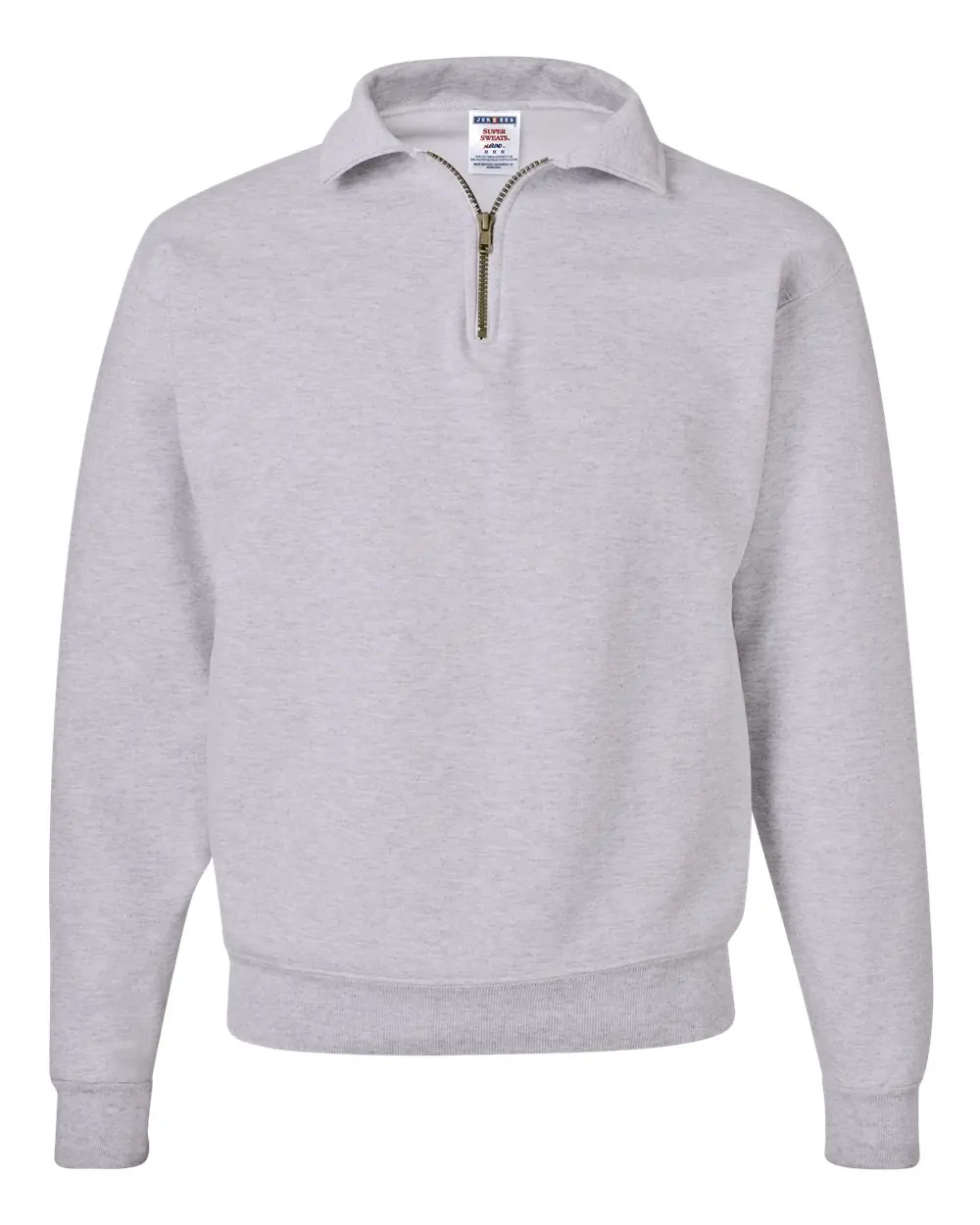 Jerzees Unisex Super Sweats NuBlend® Quarter-Zip Cadet Collar Sweatshirt in Ash