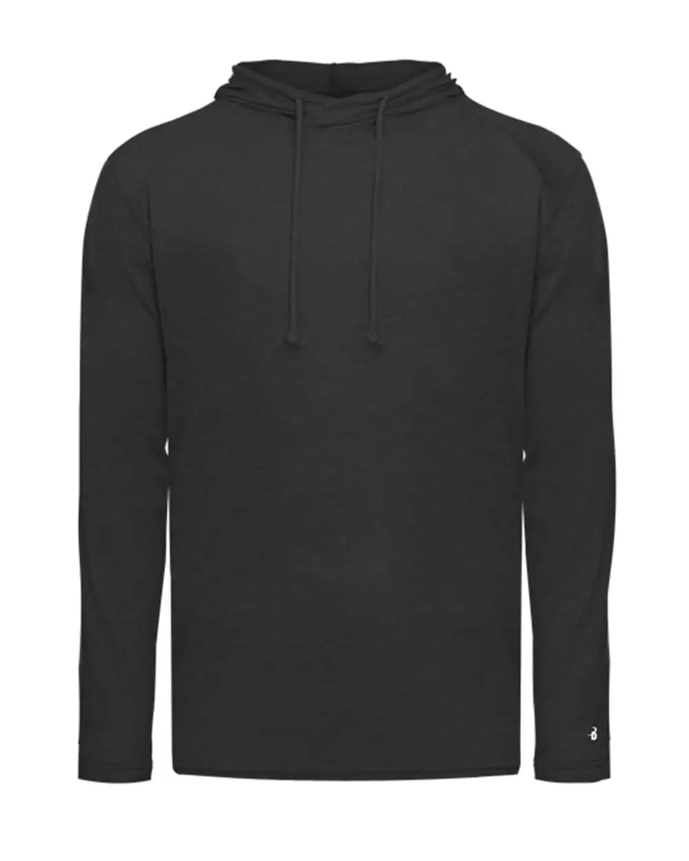 Badger Men's Tri-Blend Surplice Hooded Long Sleeve T-Shirt in Black